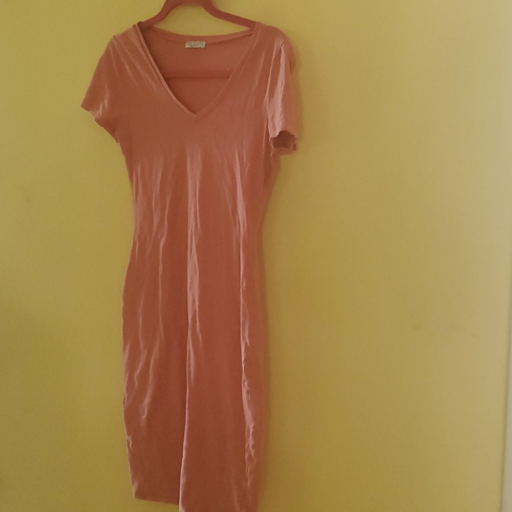 Pink body con dress